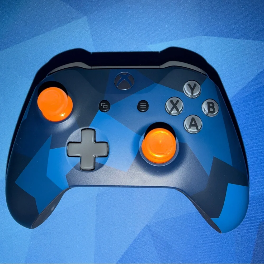 Microsoft Xbox Wireless Custom Controller Blue/Orange Pattern with Rubber Grips